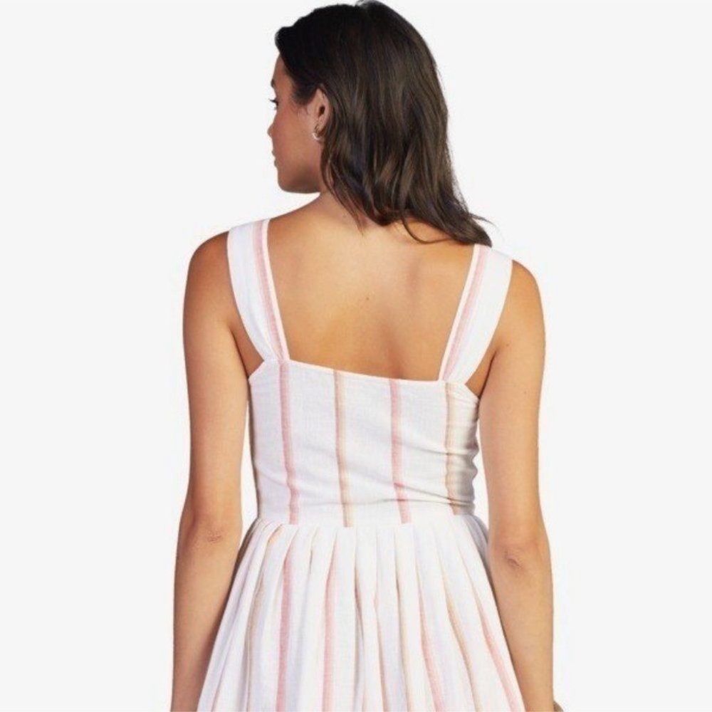 NWT Roxy striped linen fit and flare dress Size L - Picture 6 of 13